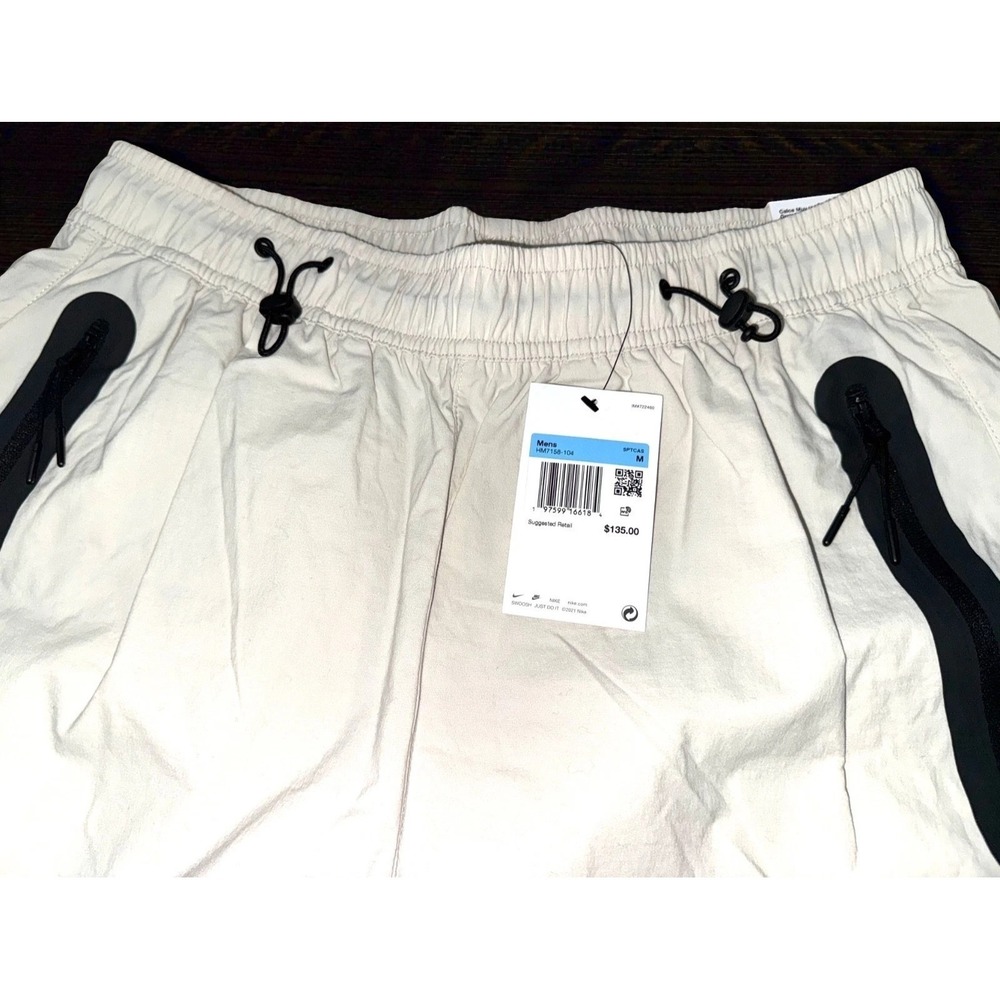 Nike Tech Woven Pants Mens M Oversized Light Orewood Black HM7158-104 NWT - Picture 4 of 7